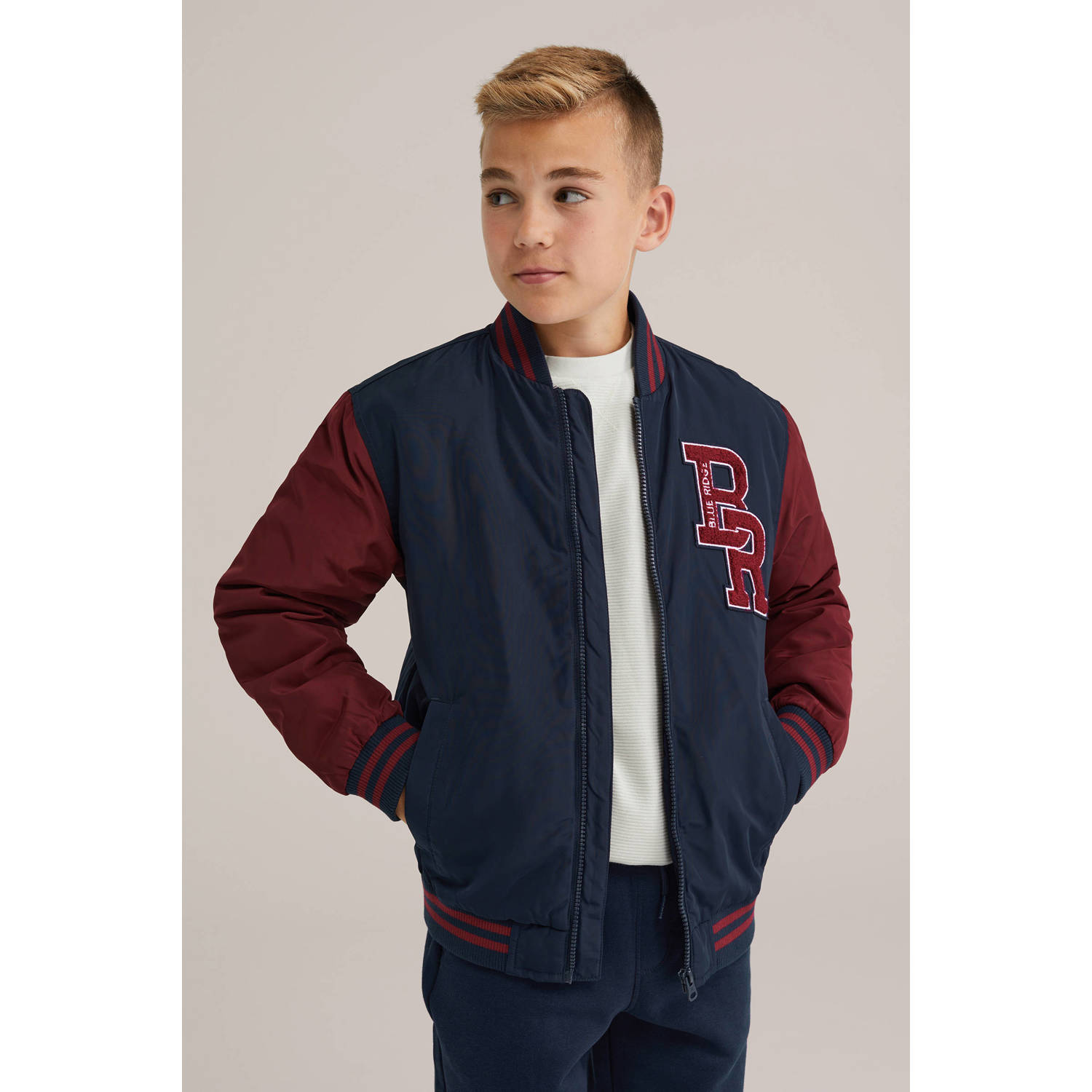 WE Fashion Blue Ridge bomberjack donkerrood