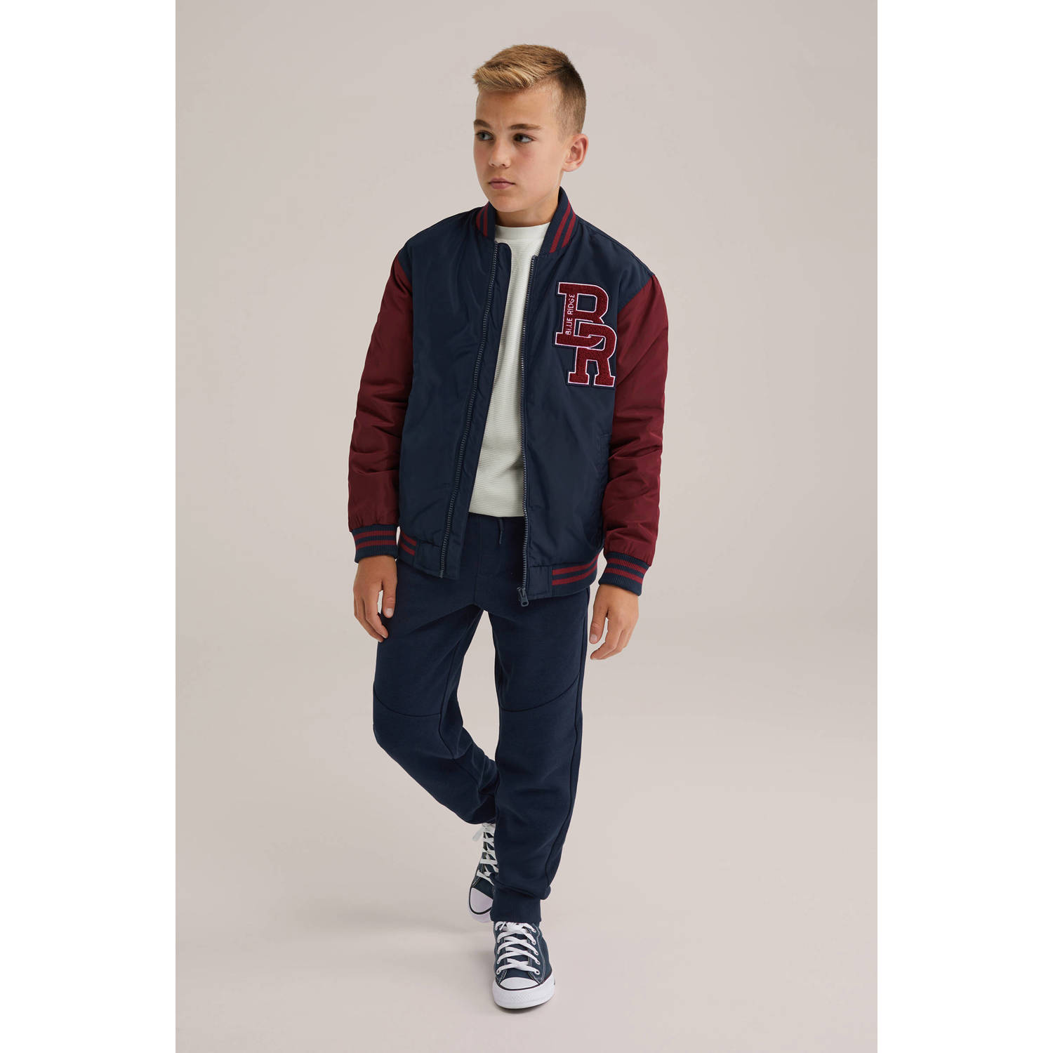 WE Fashion Blue Ridge bomberjack donkerrood