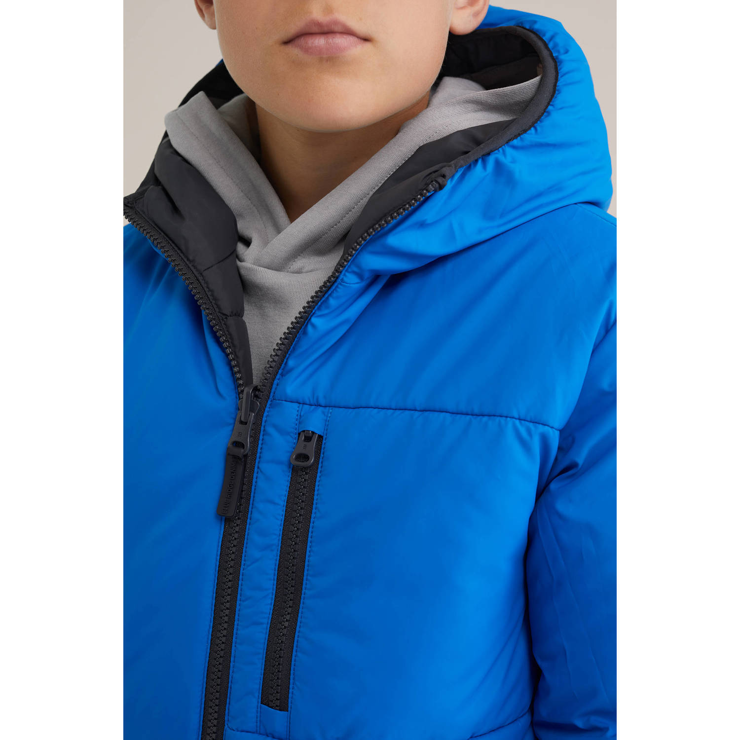 WE Fashion Blue Ridge reversible jas blauw