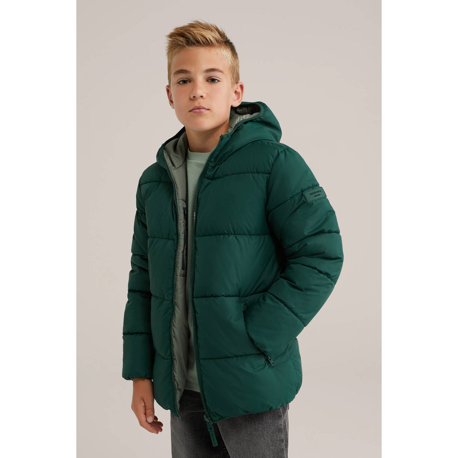WE Fashion Blue Ridge reversible jas groen