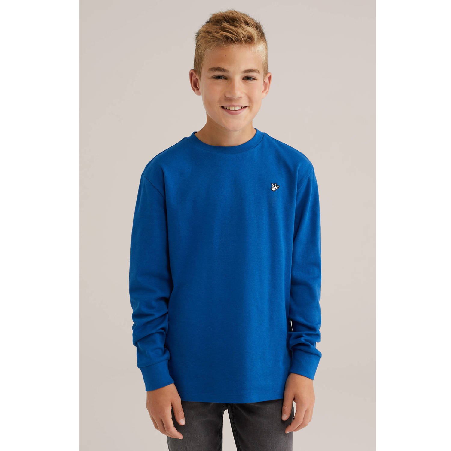 WE Fashion longsleeve donkerblauw