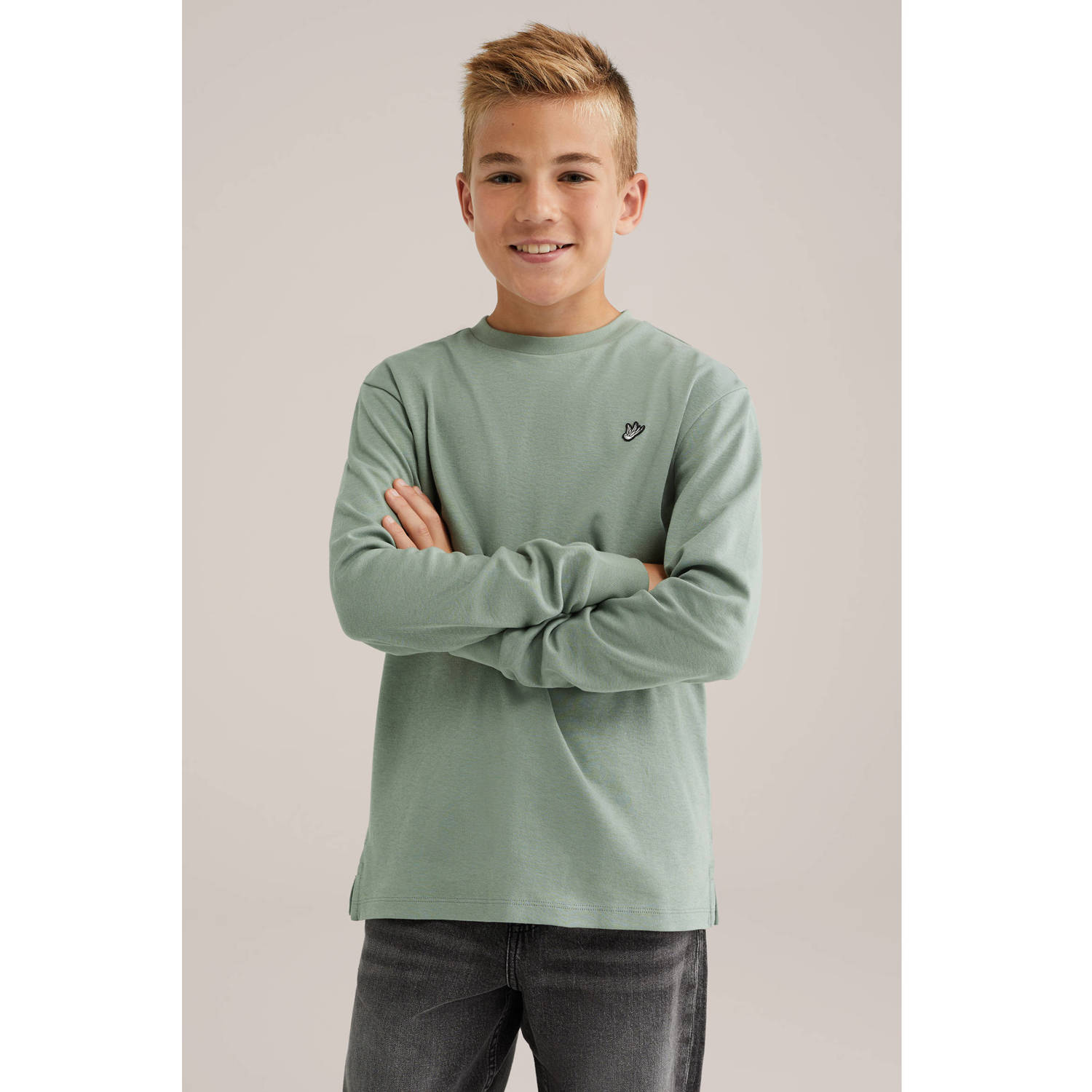 WE Fashion longsleeve saliegroen