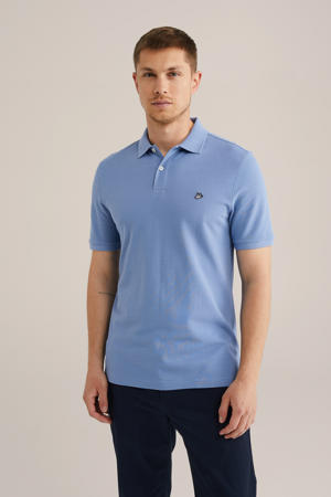 slim polo met textuur lavendel