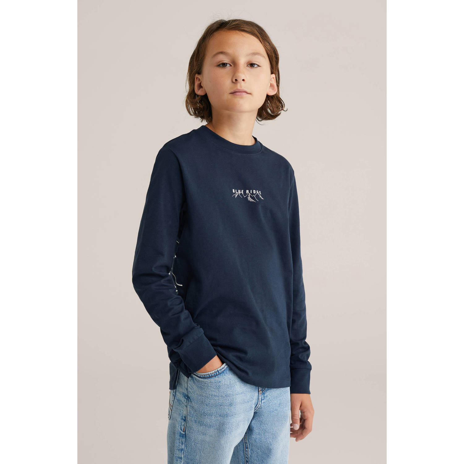 WE Fashion sweater donkerblauw