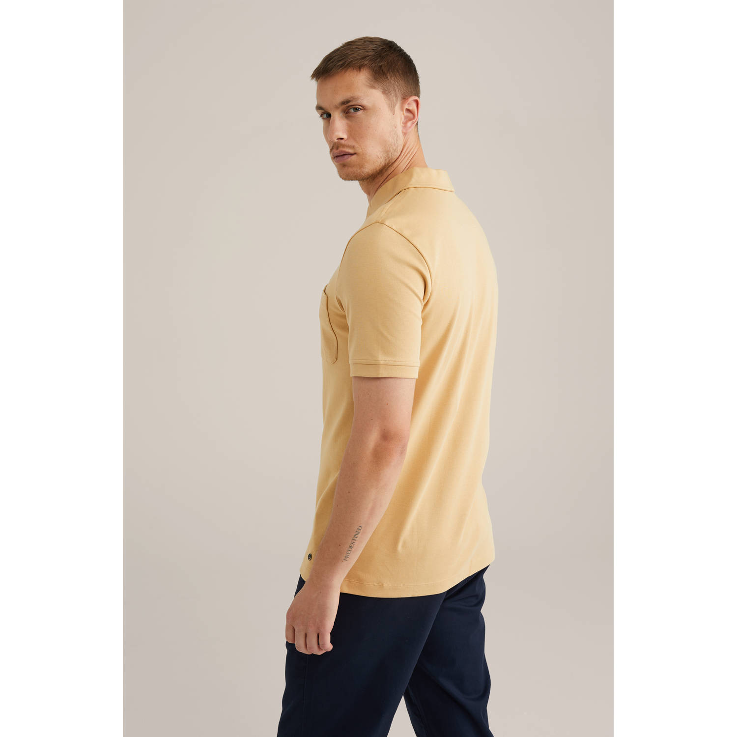 WE Fashion slim polo geel