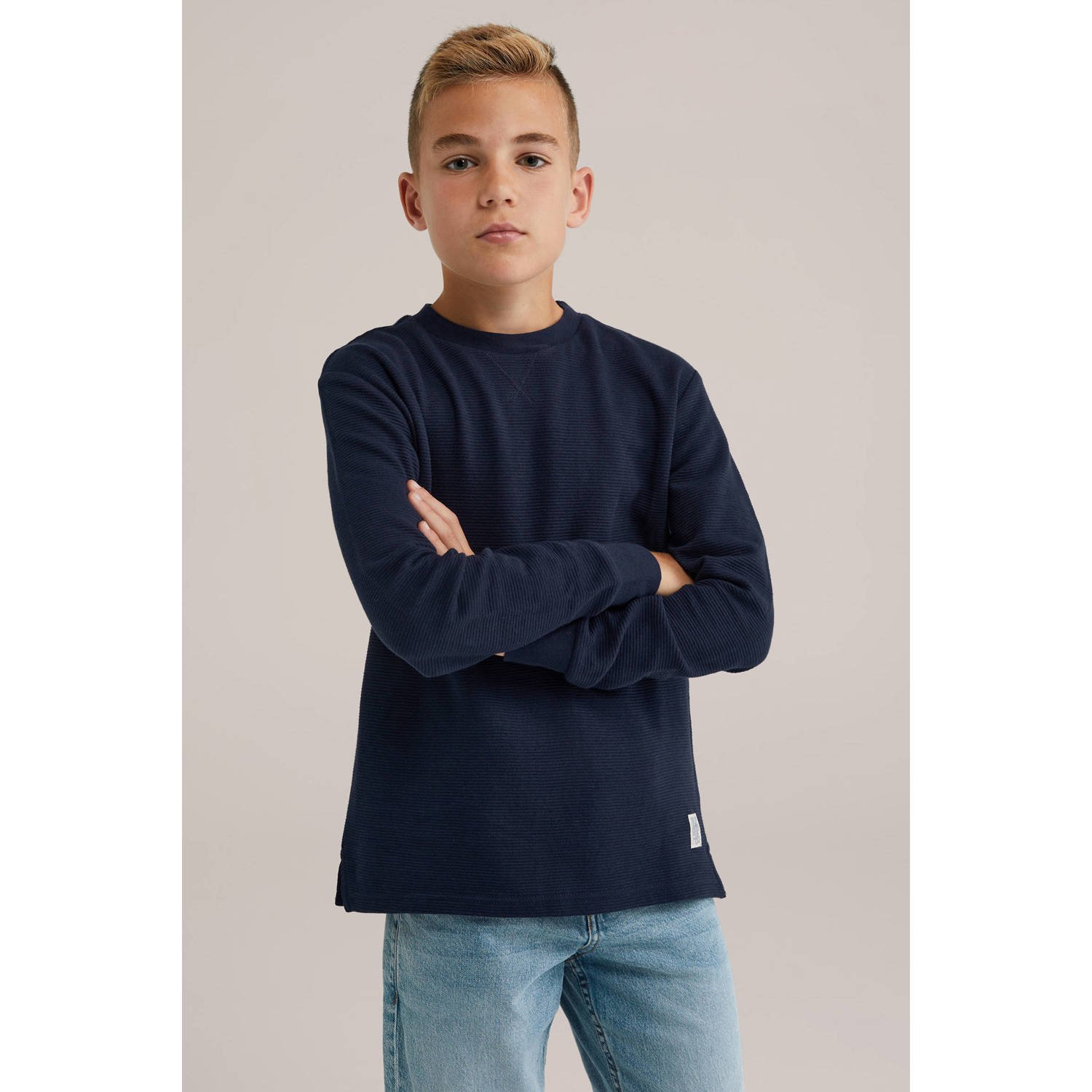 WE Fashion sweater donkerblauw