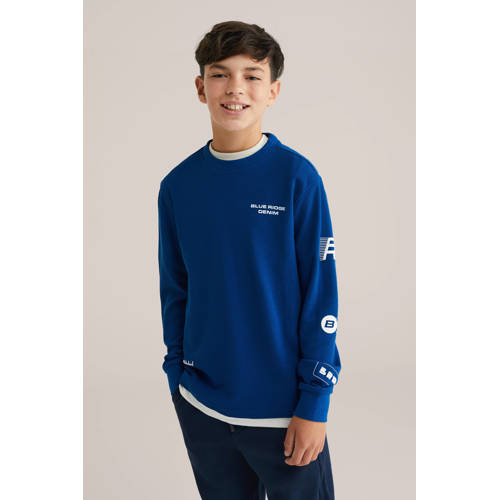 WE Fashion Blue Ridge longsleeve marine afbeelding