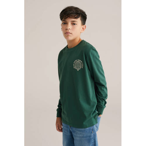 WE Fashion Blue Ridge longsleeve donkergroen afbeelding