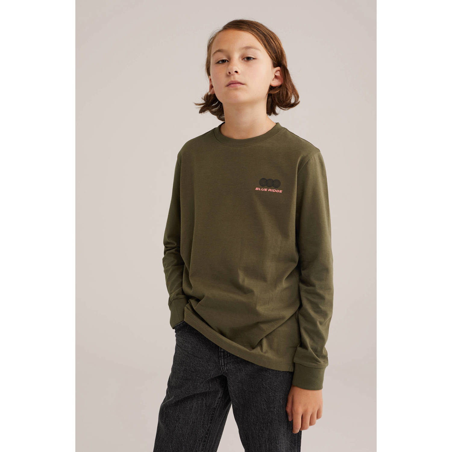 WE Fashion longsleeve olijfgroen