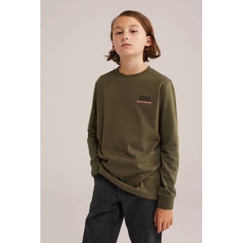 WE Fashion Blue Ridge longsleeve olijfgroen afbeelding