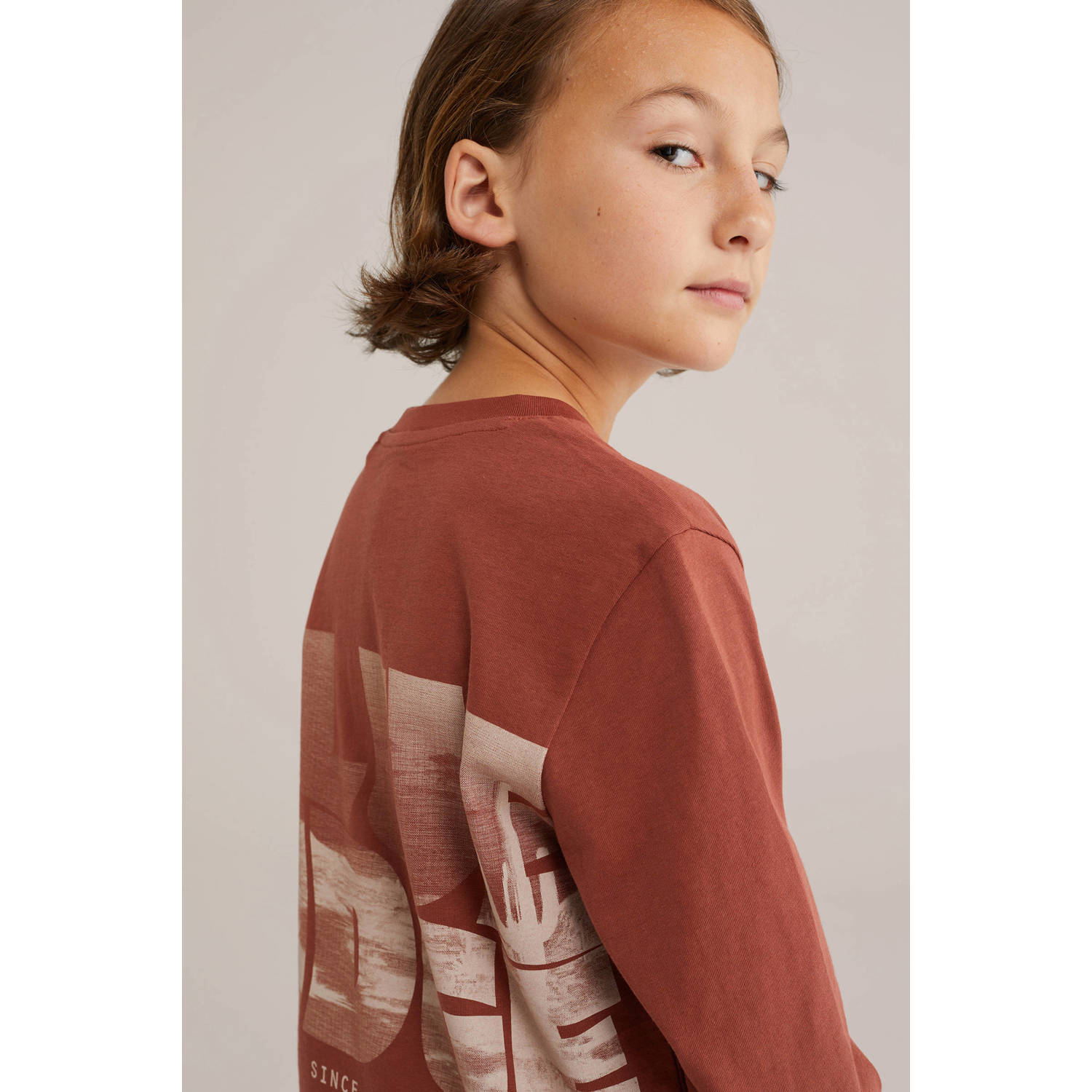 WE Fashion longsleeve donkerbruin