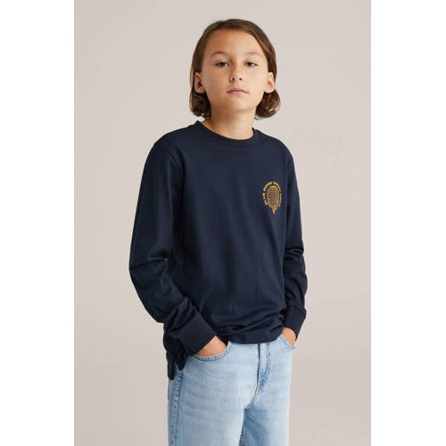 WE Fashion Blue Ridge longsleeve donkerblauw afbeelding