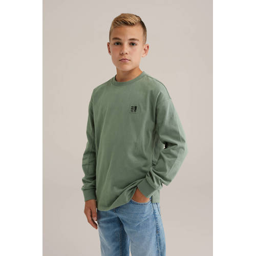 WE Fashion Blue Ridge longsleeve olijfgroen afbeelding