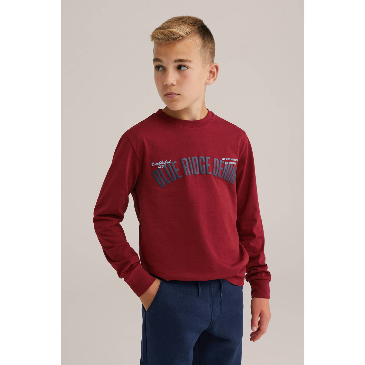 WE Fashion longsleeve donkerrood