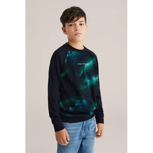 WE Fashion Blue Ridge longsleeve donkerblauw afbeelding