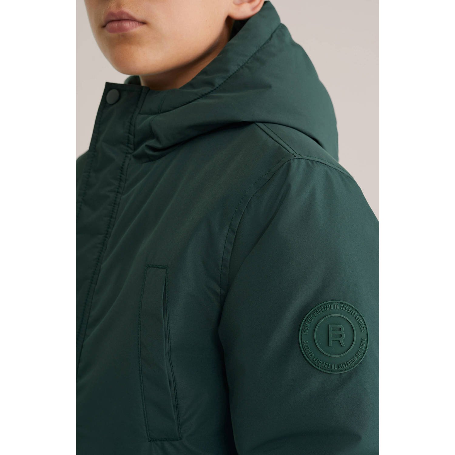 WE Fashion Blue Ridge parka donkergroen