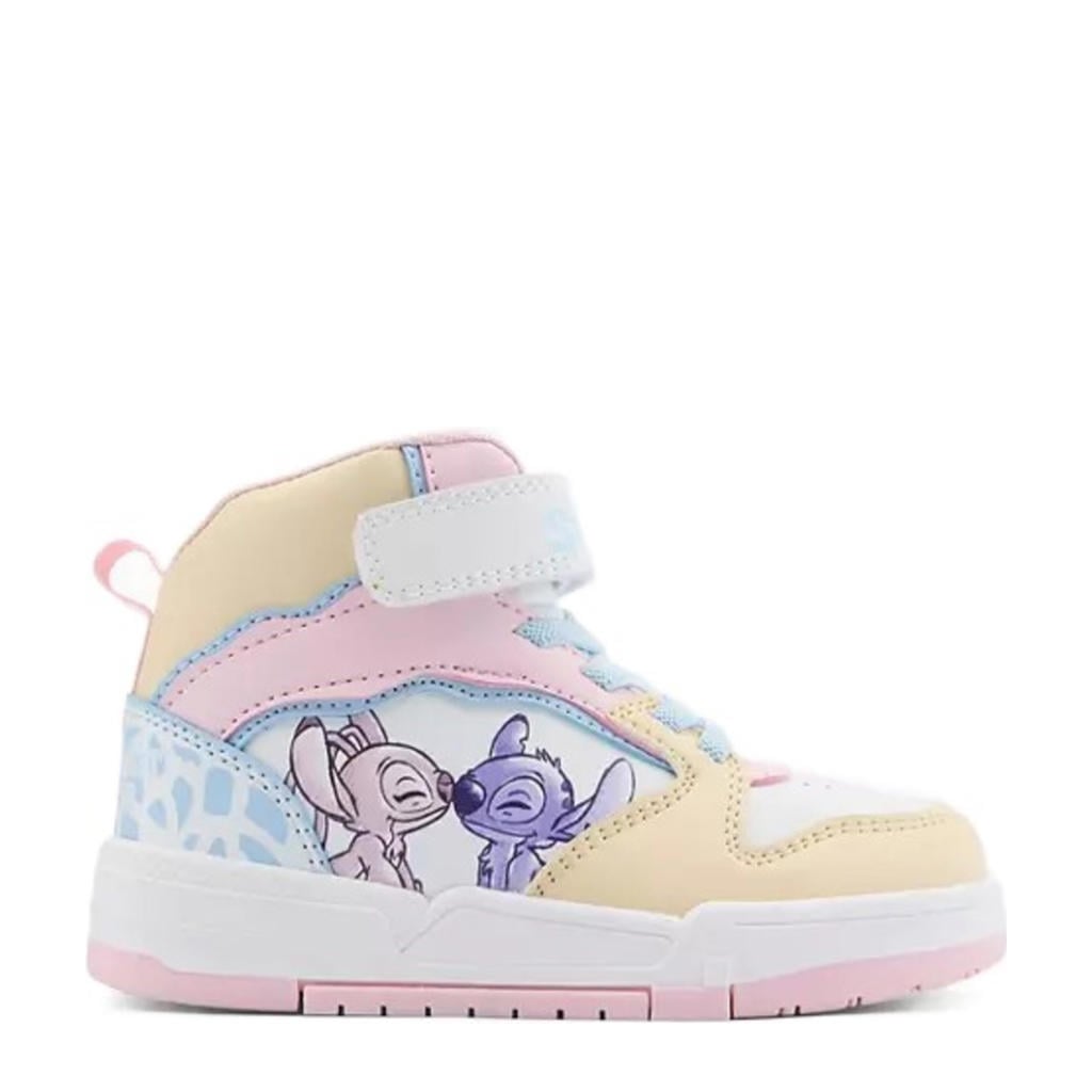 Lichtgeel en roze meisjes Stitch sneakers van textiel/rubber/imitatie leer