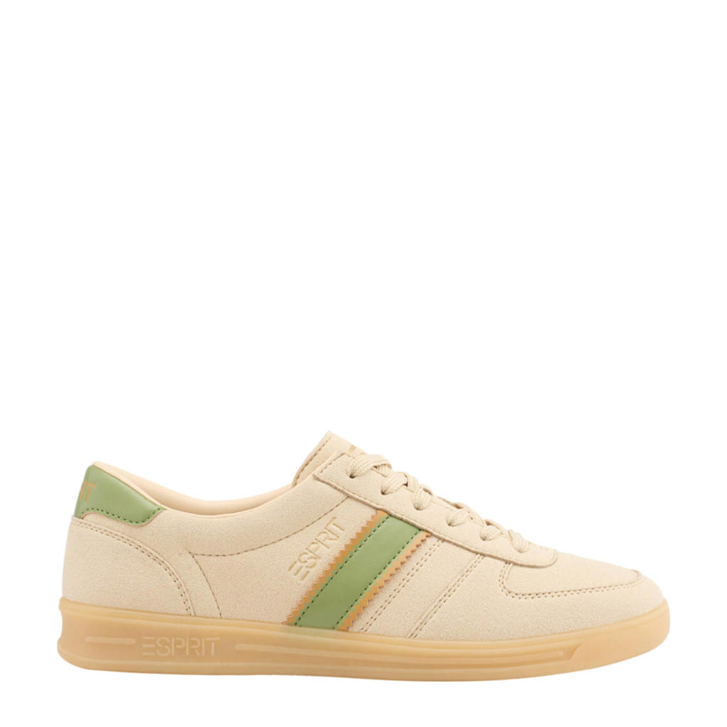 Beige dames ESPRIT sneakers van imitatieleer met veters