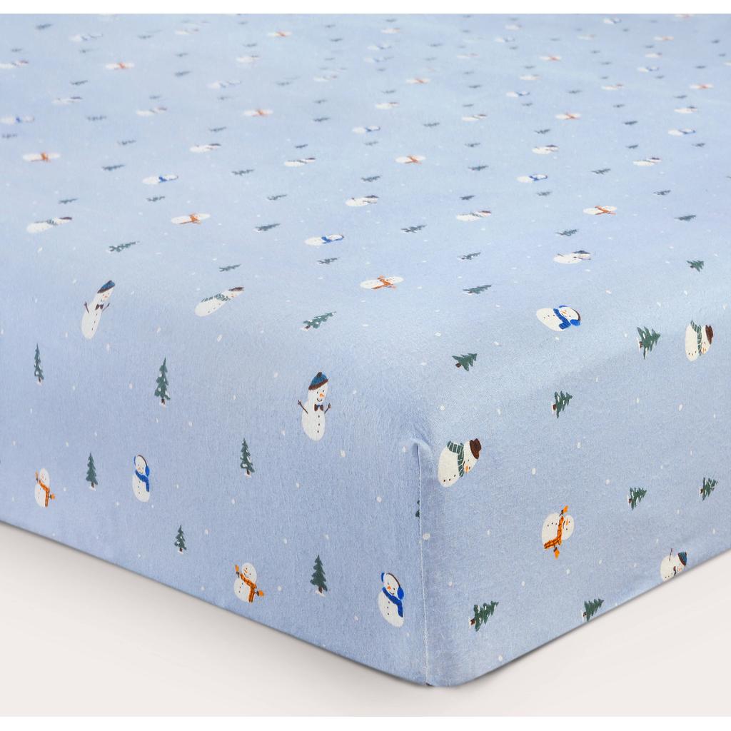 NOUS Kids flanellen hoeslaken blauw