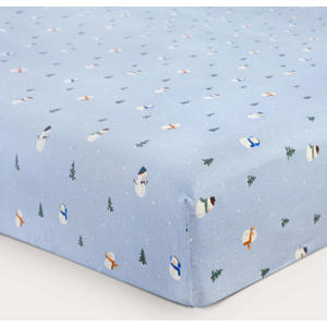 flanellen hoeslaken blauw