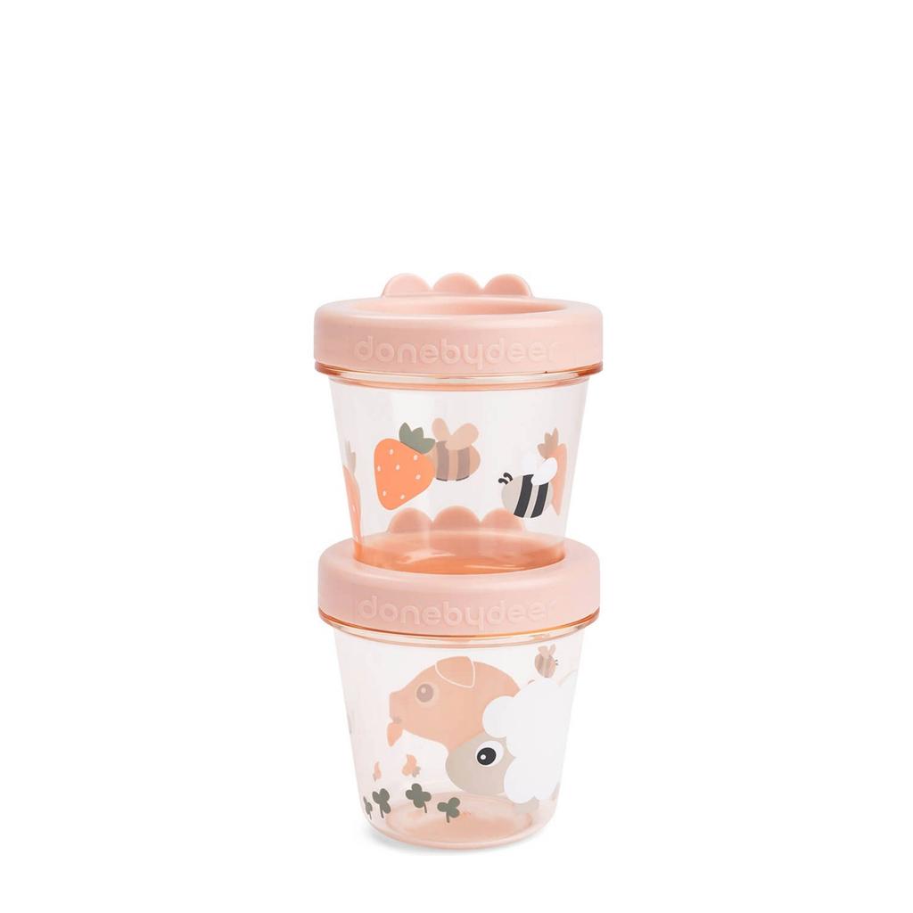 Done by Deer Babyvoedselcontainer 2-pack Tiny farm - Roze