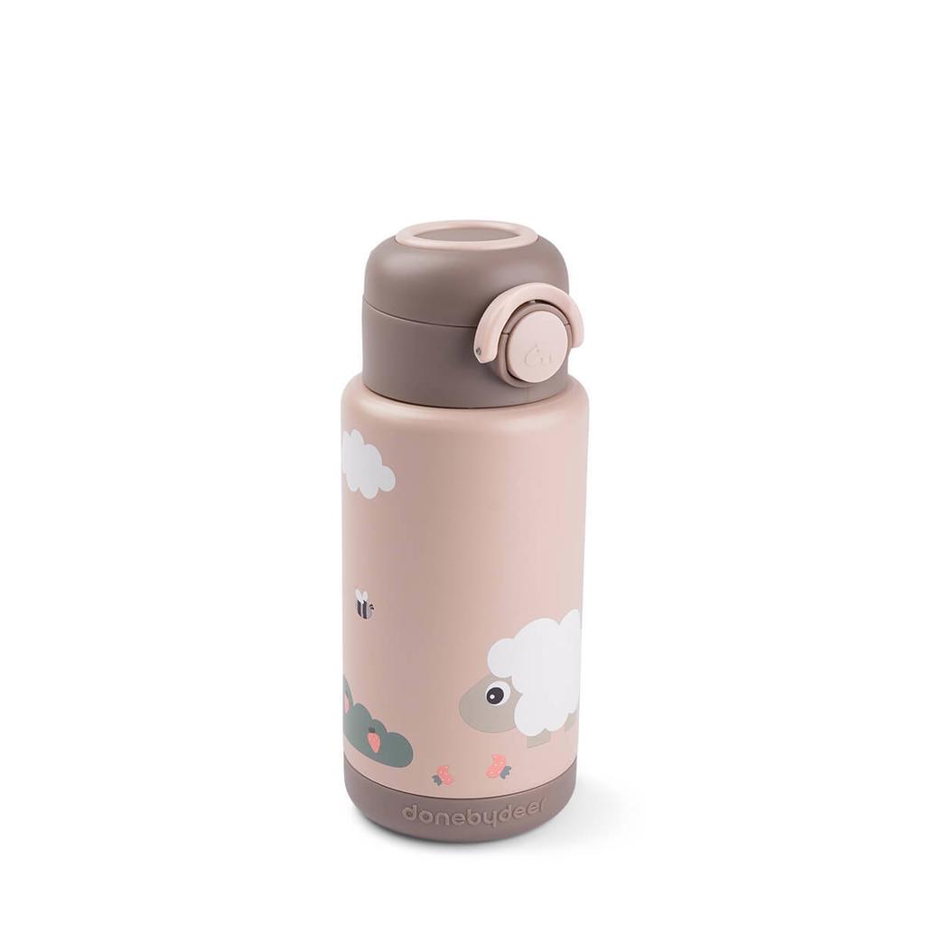 Done by Deer Thermo fles Tiny farm - Roze - 340 ml