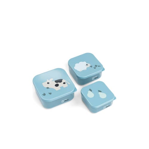 Done by Deer Snackdoos set 3 stuks Tiny farm - Blauw afbeelding