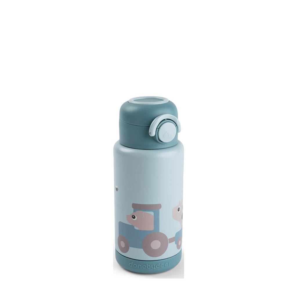 Done by Deer Thermo fles Tiny farm - Blauw - 340 ml