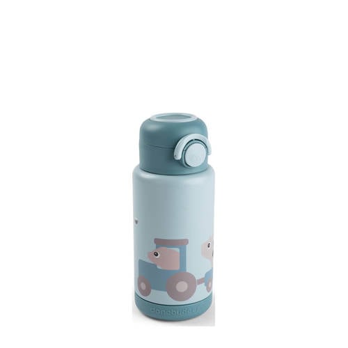 Done by Deer Thermo fles Tiny farm - Blauw - 340 ml afbeelding