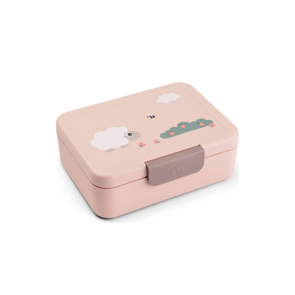 Done by Deer Broodtrommel met vakverdeling Tiny farm - Roze