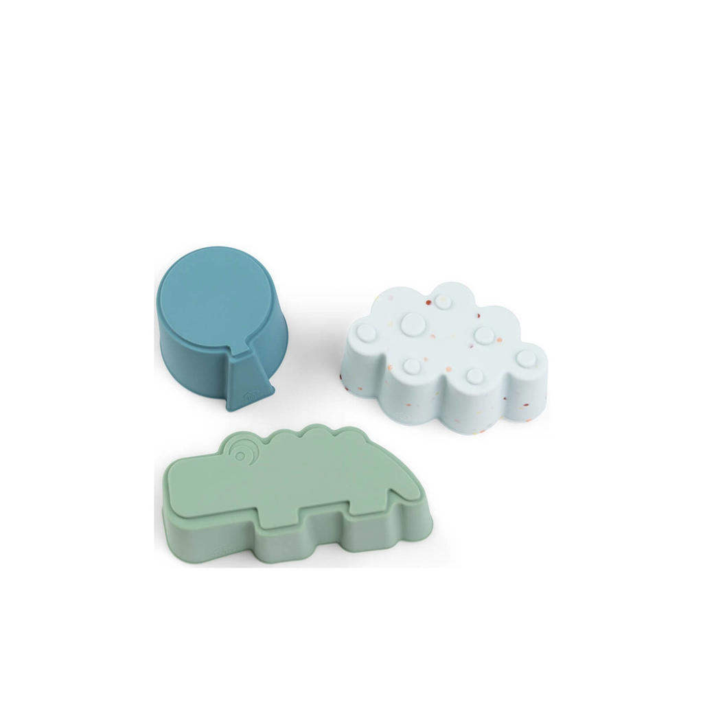 Done by Deer Siliconen vormen 3 stuks Happy clouds - Blauw