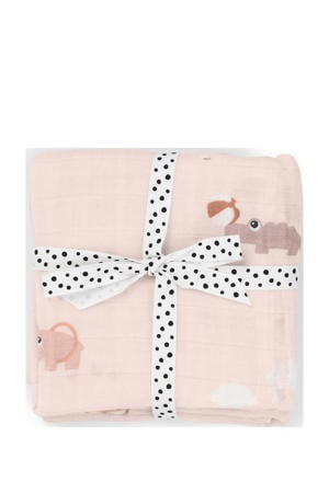 Hydrofiele spuugdoek 2-pack Playground - Roze