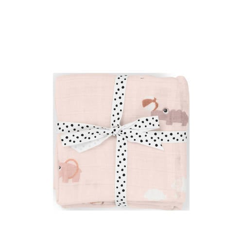 Done by Deer Hydrofiele spuugdoek 2-pack Playground - Roze afbeelding