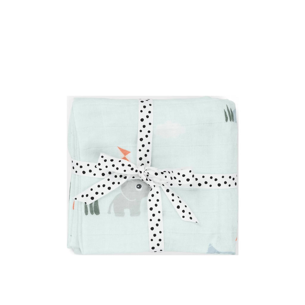 Done by Deer Hydrofiele spuugdoek 2-pack Playground - Blauw