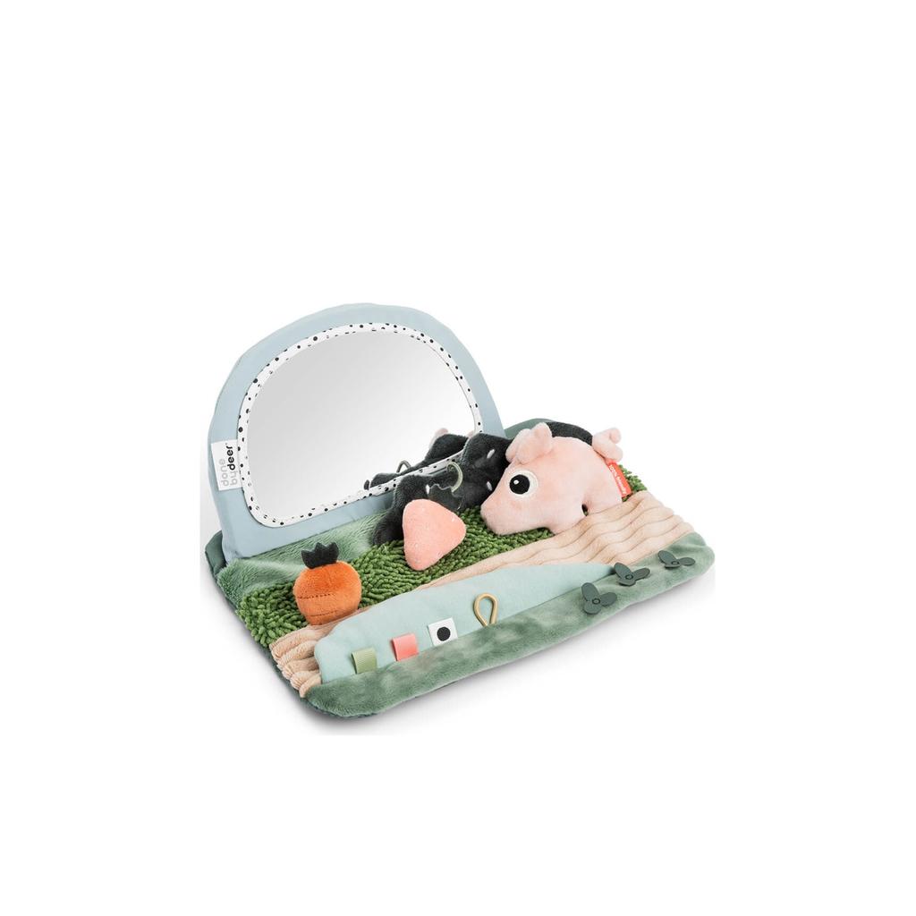 Done by Deer Sensorische spiegel voor tummy Time Tiny farm - Groen