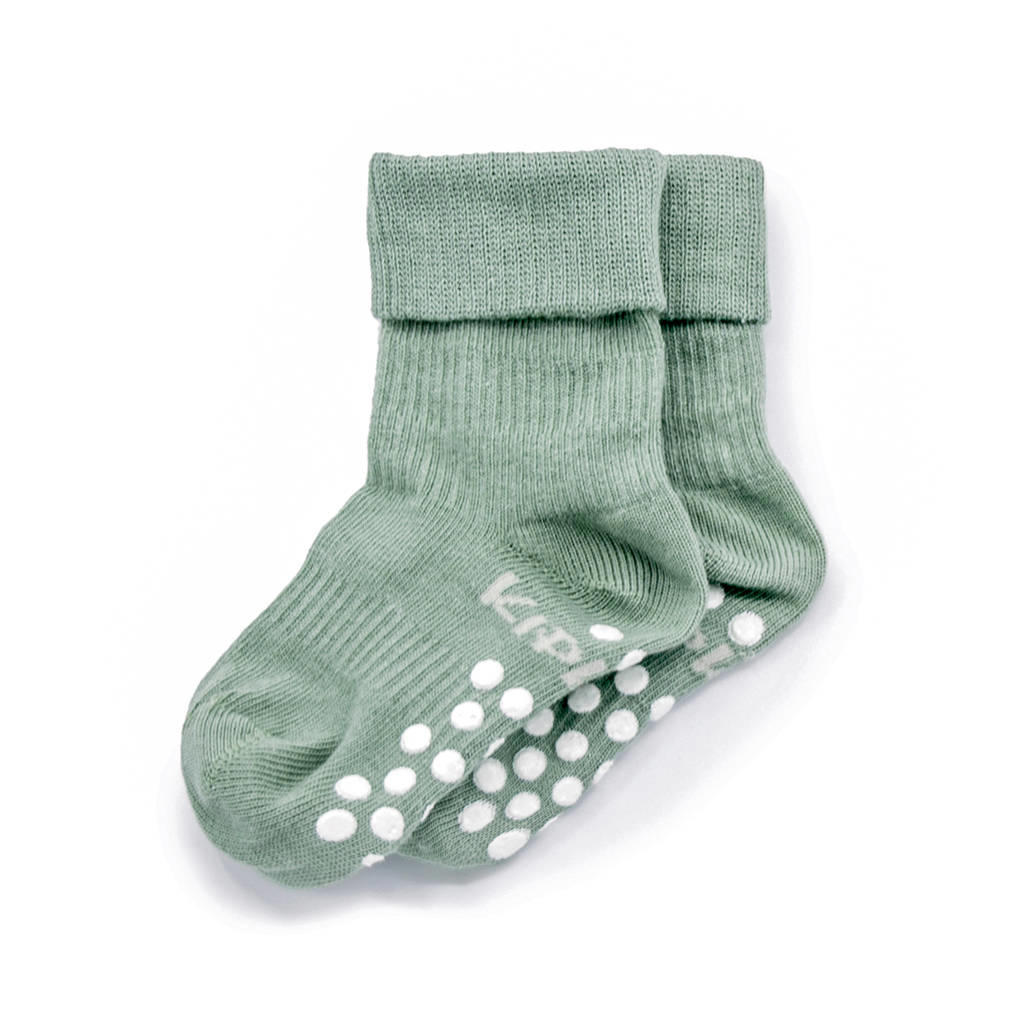 KipKep Antislip Blijf-Sokjes 12-18 mnd - Pale Green (set van 2)