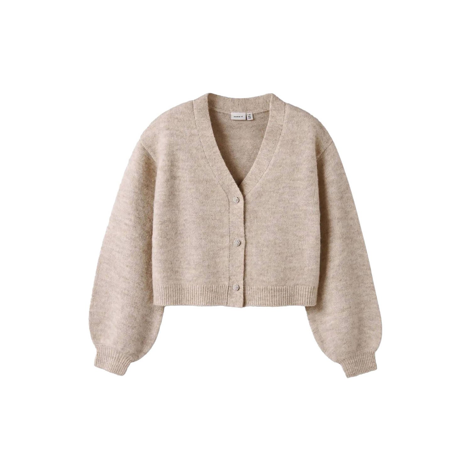 NAME IT KIDS cardigan ecru gebreid