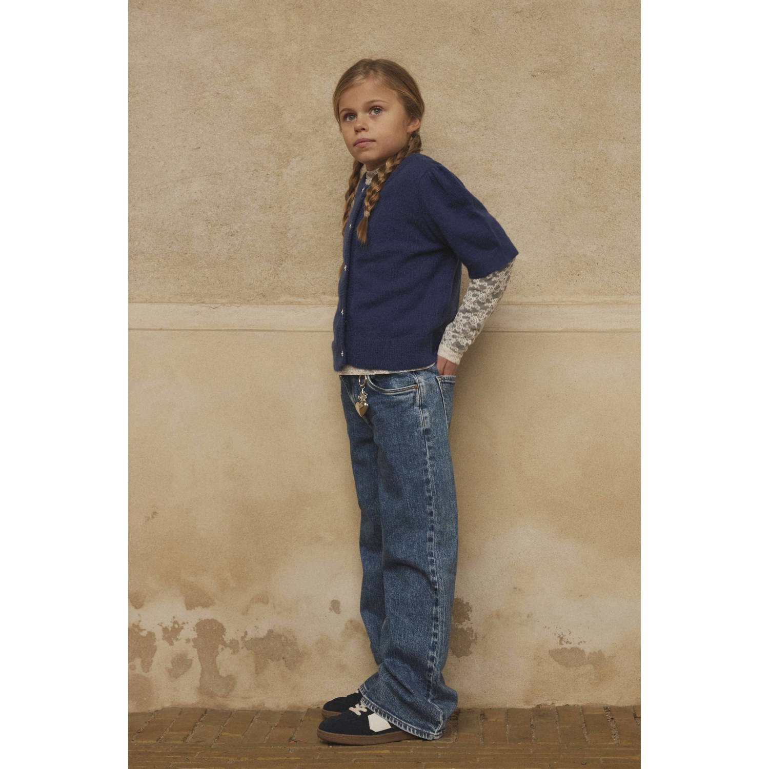 NAME IT KIDS vest donkerblauw fijn gebreid