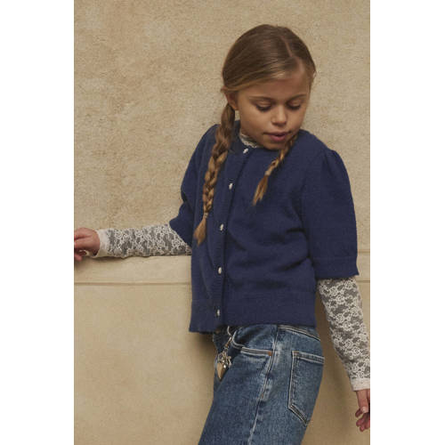 NAME IT KIDS vest donkerblauw fijn gebreid afbeelding