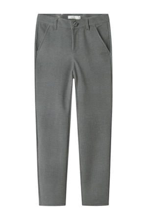 slim casual broek grijs melange