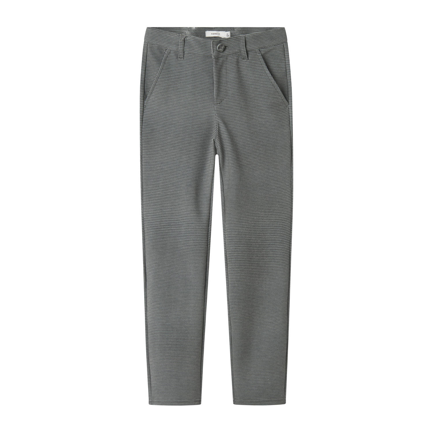 NAME IT KIDS slim casual broek grijs melange