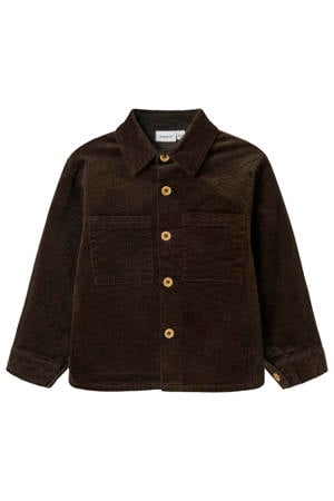 corduroy overshirt donkerbruin