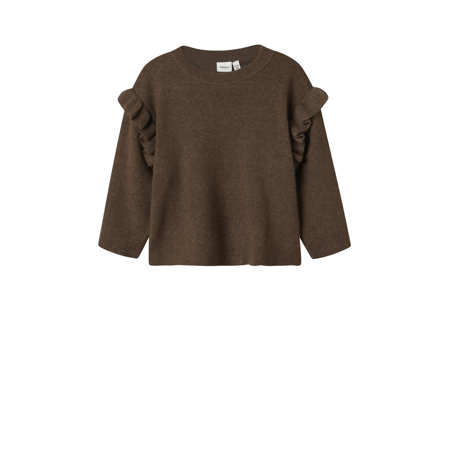 NAME IT MINI trui bruin fijn gebreid