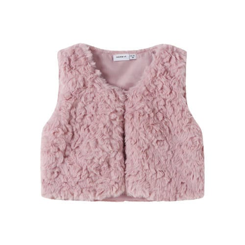 NAME IT MINI imitatiebonten gilet lila afbeelding