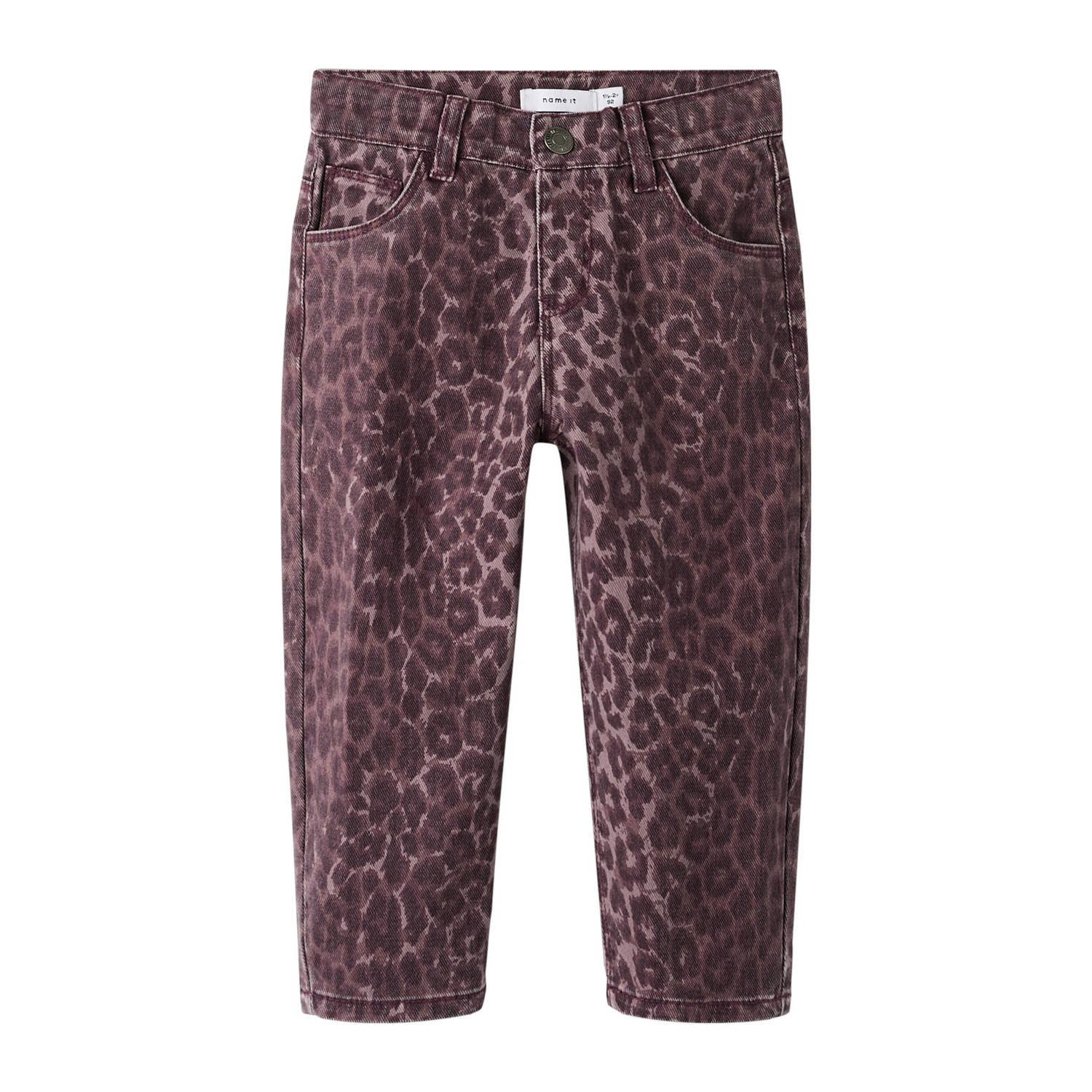 NAME IT MINI mom casual broek donkerrood