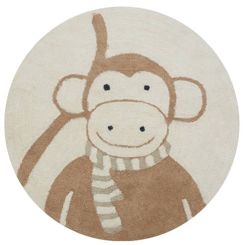Tapis Petit kindervloerkleed Monkey (Ø130 cm) afbeelding