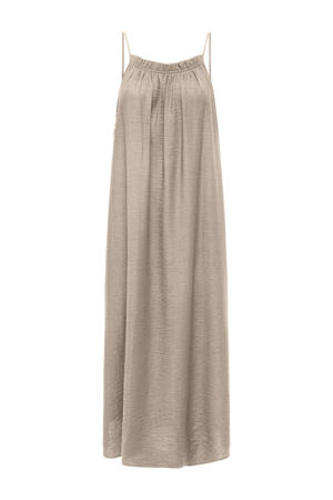 linnen A-lijn jurk beige