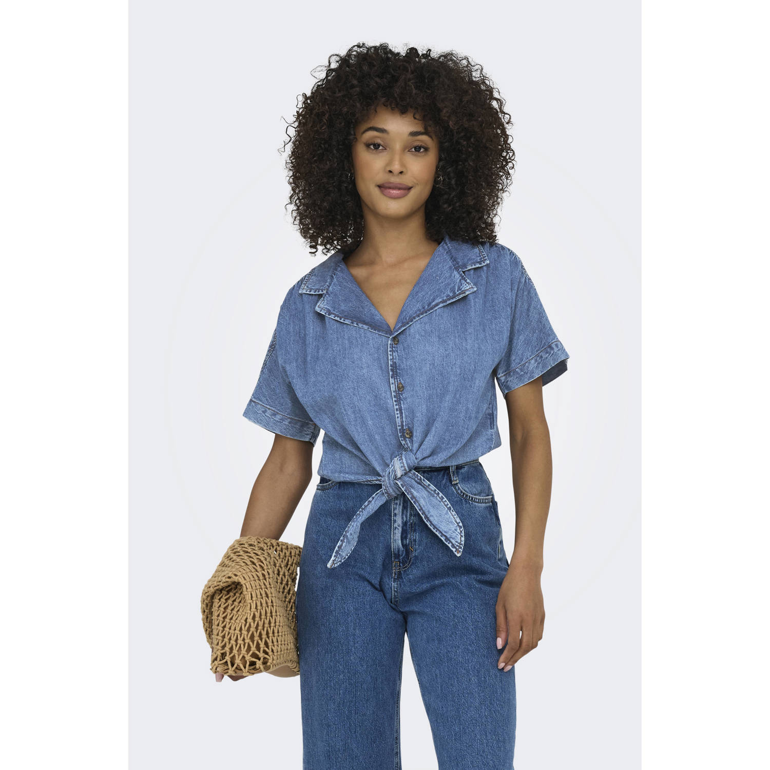 ONLY denim blouse medium blue denim