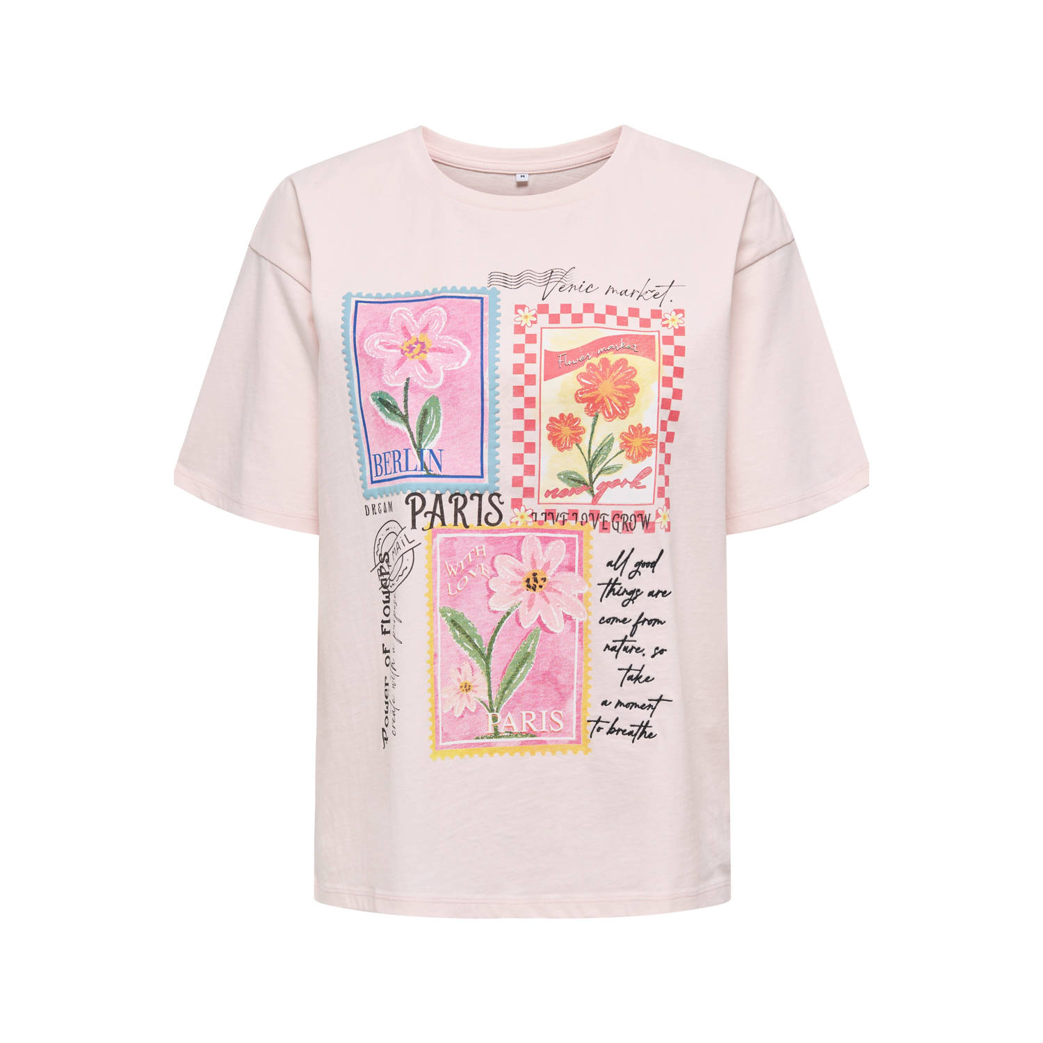 ONLY T-shirt lichtroze