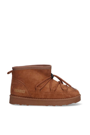 Waya Warm suède enkelboots cognac